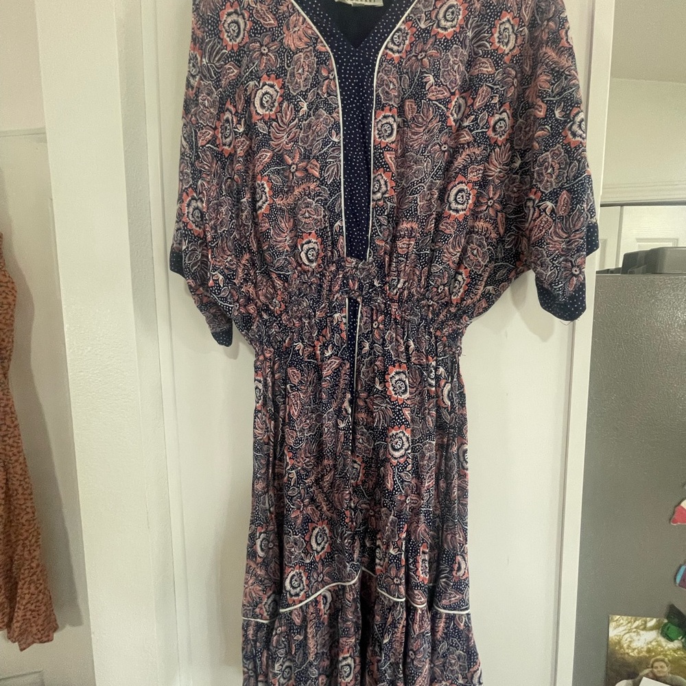 Floral Navy and Pink Dress Downeast Basics